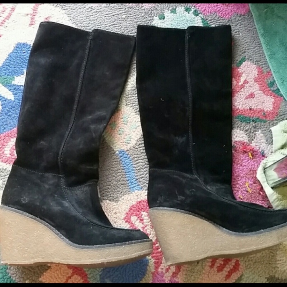 Madewell black suede boots